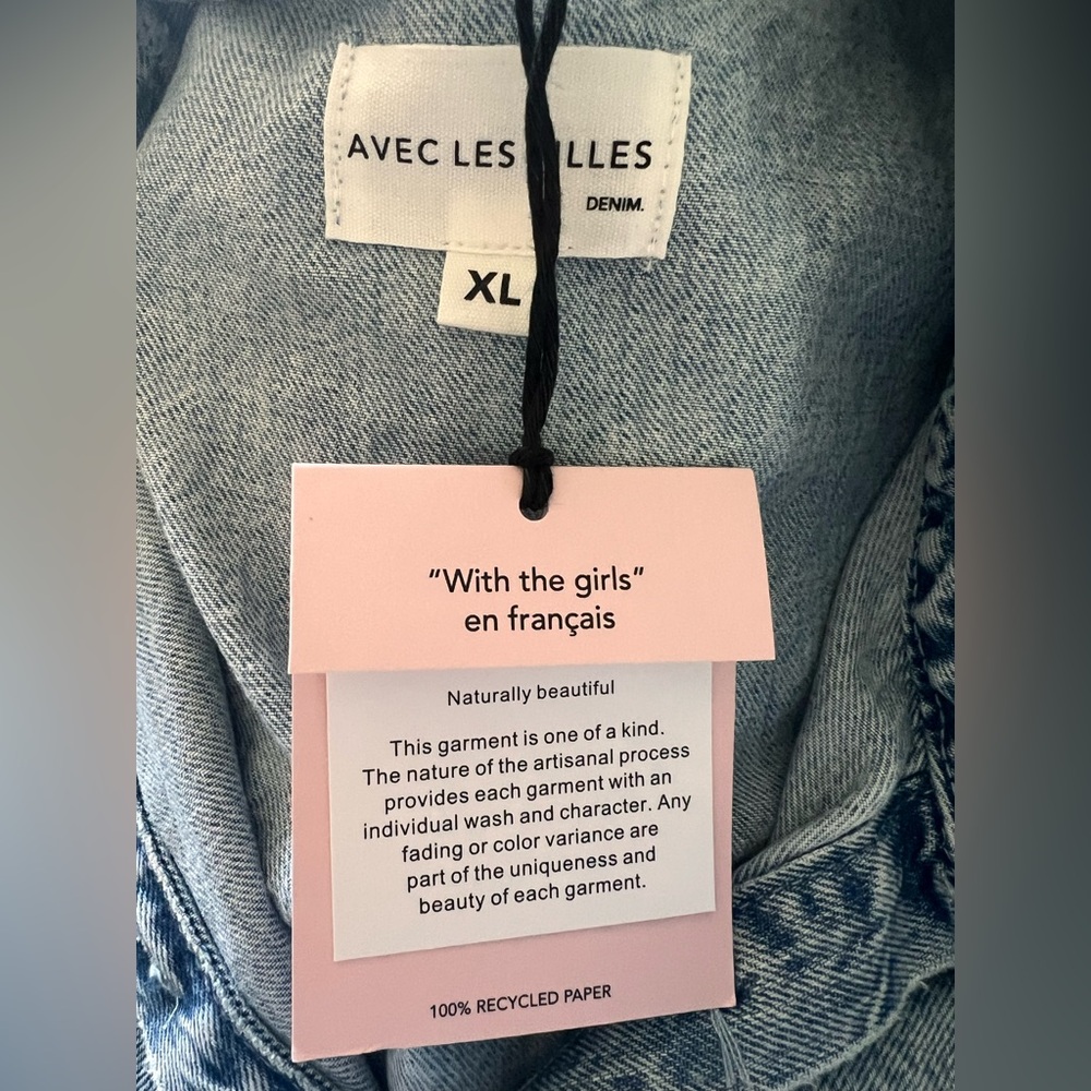 Avec Les Filles Washed Denim Jacket - Picture 5 of 7
